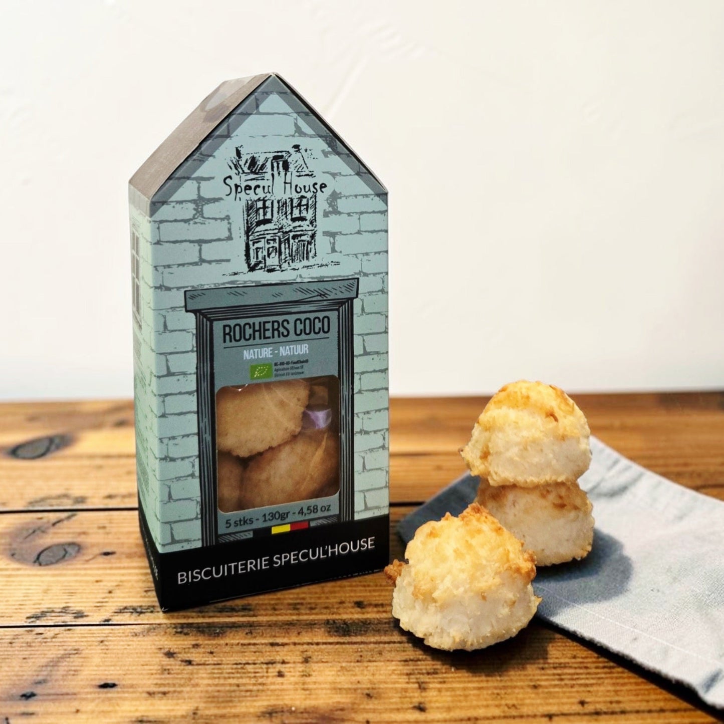 Organic Coconut Macaroons - 5 pieces (130 g) - BE-BIO-03
